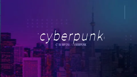 Logo AE template of cyberpunk titles Stock After Effects