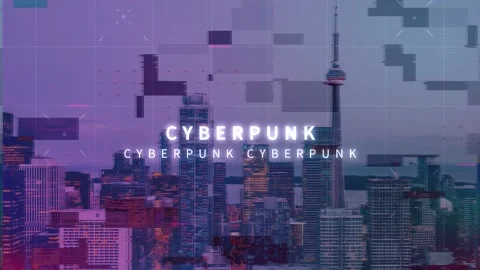 Logo AE template of cyberpunk titles After Effects素材