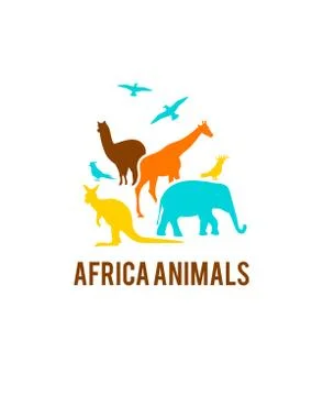 Logo of African animals. Stock Illustration