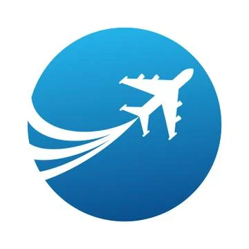 Logo with airplane Stock Illustration