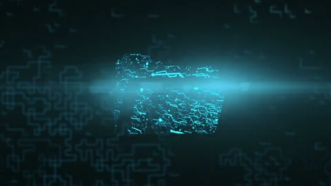 Logo animation folder. Bright energy neural network Stock Footage 93888884