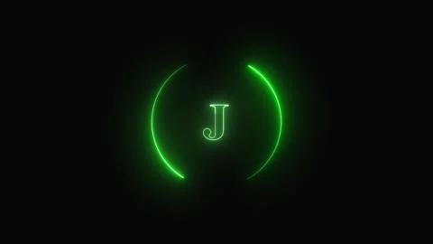Logo animation with neon letter j. Logo abstract digital brand design. Logo.. Video stock 337616367