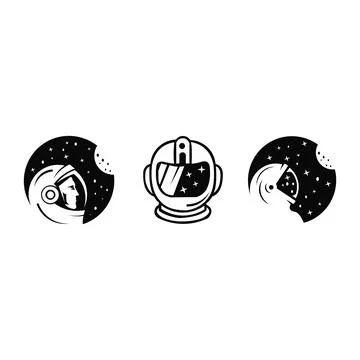 Logo Astronauts Space Moon Stock Illustration