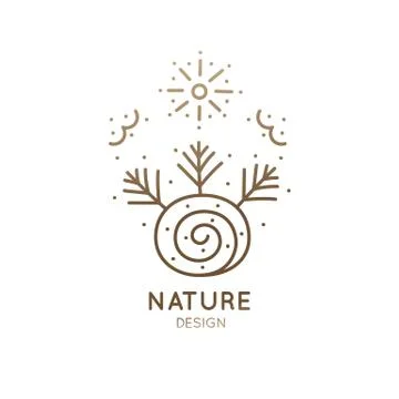 Logo autumn landscape Stock Illustration