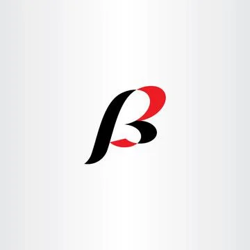 Logo b black red icon letter symbol Stock-Illustration