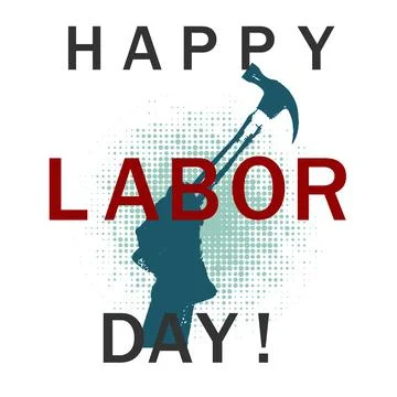 Logo, background with the image of Labor Day. Stock Illustration