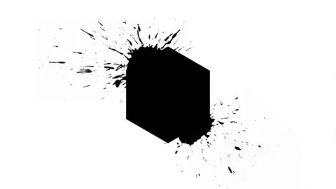 Logo Background - Ink Hexagon with blots Stock-Footage 108844170