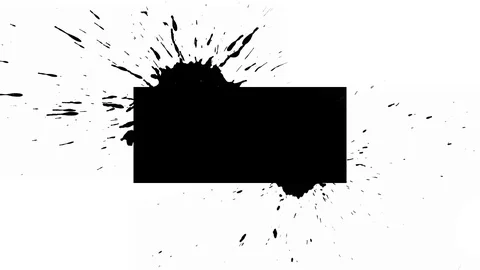 Logo Background - Ink rectangle with blots Stock Footage 108844594