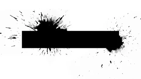 Logo Background - Ink rectangle with blots Video stock 108844719