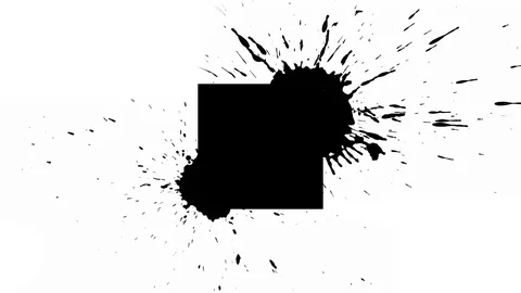 Logo Background - Ink square with blots Stock Footage 108844954