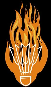 Logo badminton with fire イラスト素材