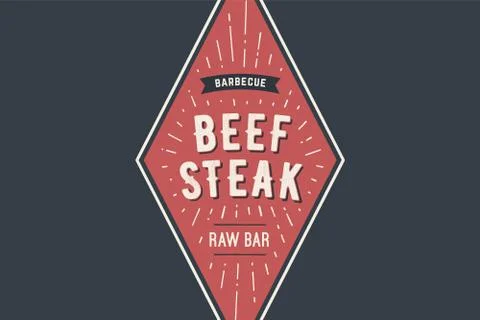 Logo BBQ Beef Steak Stock Illustration