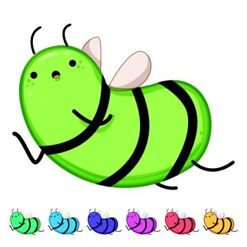 Logo bee character cartoon vector graphic Stock Illustration
