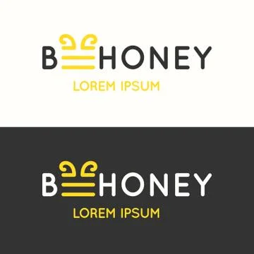 Logo of bee honey. Stock Illustration