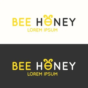 Logo of bee honey. Stock Illustration