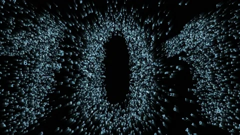 The logo of the binary code in the digital space Stock Footage 96228499