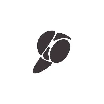 Logo bird or duck head with beak and eye minimalist simple design Stock Illustration