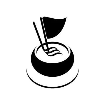 Logo of a black and white cup of coffee with three layers of smoke Stock Illustration