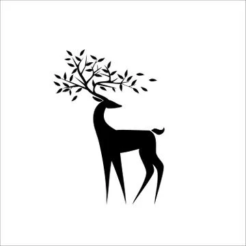 Logo Black deer Stock Illustration