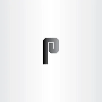 Logo black letter p logotype p vector icon Illustrazione stock