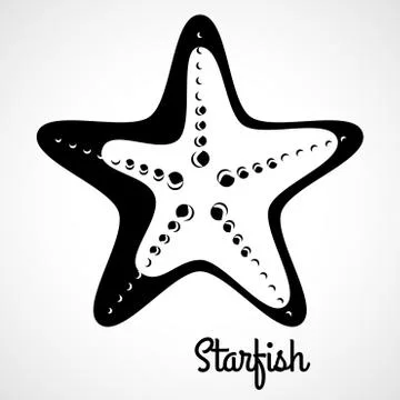 Logo black starfish Stock Illustration