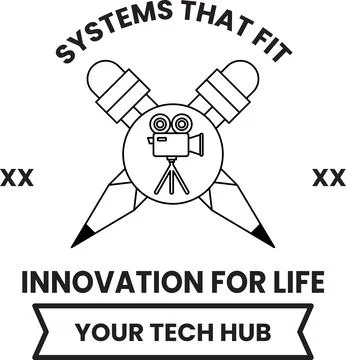 Logo blends tech and creativity with bold lines 스톡 일러스트