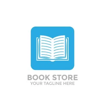 Logo book shop template. learning education book store Stock Illustration