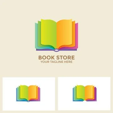 Logo book shop template. learning education book store Stock Illustration