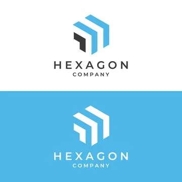 Logo box hexagon or cube and technology hexagon logo creative simple logo.B.. Stock Illustration