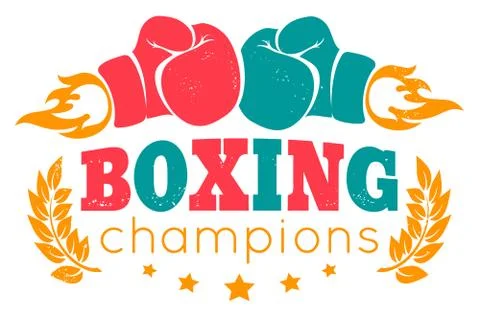 Logo for a boxing with two gloves Stock Illustration