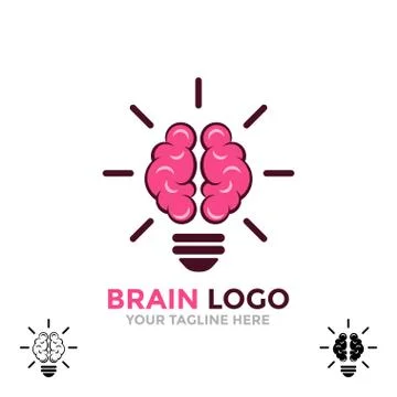 Logo brain. Symbol of creative ideas, mind, thinking. Stock Illustration
