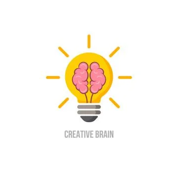 Logo brain. Symbol of creative ideas, mind, thinking. Illustrazione stock