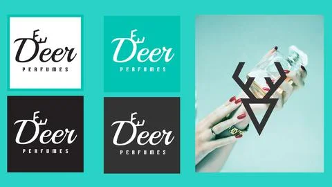 Logo Brand Deer Blue Stock Illustration