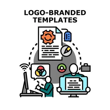 Logo branded templates creating corporate identity design Stock Illustration