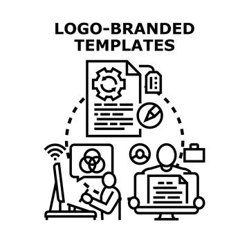 Logo branded templates creating corporate identity design Stock Illustration