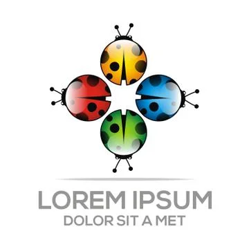 Logo bugs vector icon animal pets insect Illustrazione stock