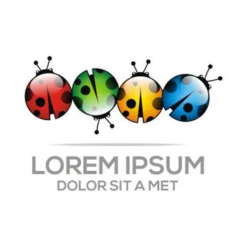 Logo bugs vector icon animal pets insect Stock Illustration