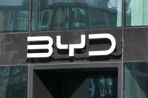 Logo of BYD Auto At A BYD Store In Berlin, Germany Photos