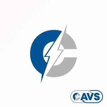 Logo C. Design font C. Electrical image. Font and icon concept. Illustrazione stock