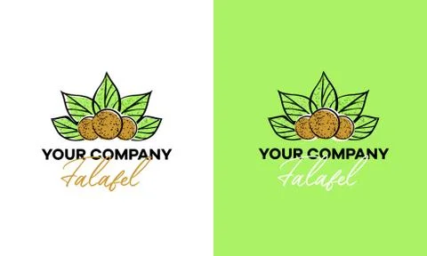 Logo for a cafe or restaurant serving falafel and other food Stock Illustration