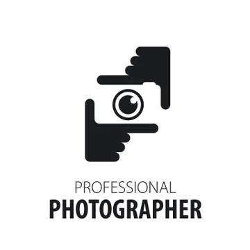Logo camera in the hands of the photographer 스톡 일러스트