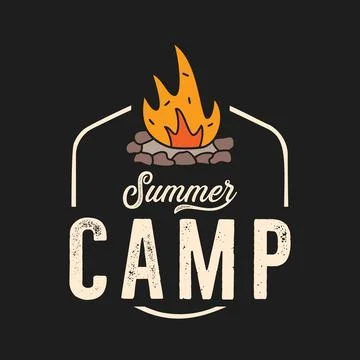 Logo of campfire with orange flame Stock-Illustration