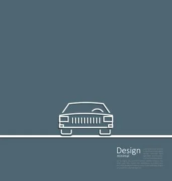 Logo of car, front side, in minimal flat composition in lines style Stock Illustration