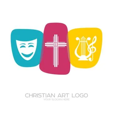 Logo of the Christian creative team performing theatrical productions, poems Stock Illustration