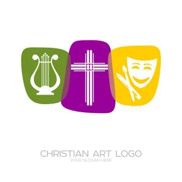 Logo of the Christian creative team performing theatrical productions, poems Stock Illustration
