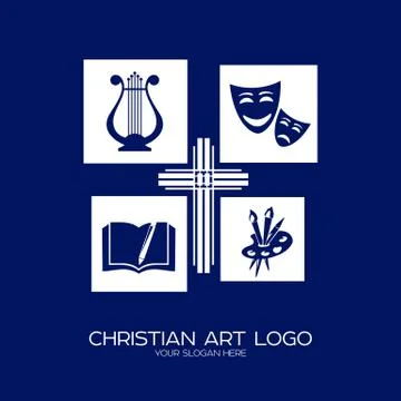 Logo of the Christian creative team performing theatrical productions, poems Stock Illustration