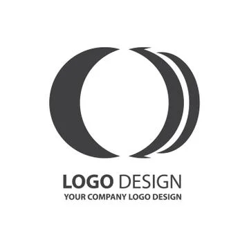 Logo circle design vector black color Stock Illustration