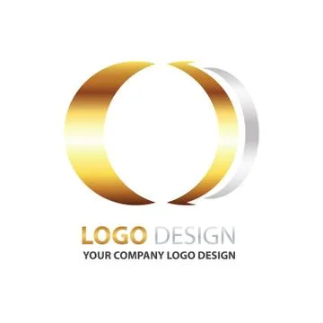 Logo circle design vector gold and silver color Stock Illustration