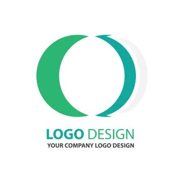 Logo circle design vector green color Stock Illustration