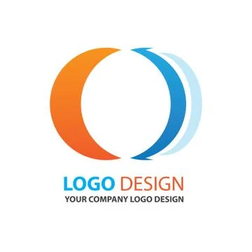 Logo circle design vector orange and blue color Illustrazione stock